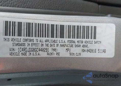 2016 Dodge Durango Limited from USA, damaged, VIN 1C4RDJDG8GC440291